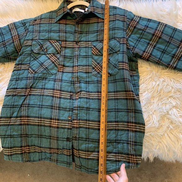 The Men's Store at Sears Size Large Plaid Button Lined Jacket Shirt Shacket - Picture 6 of 8